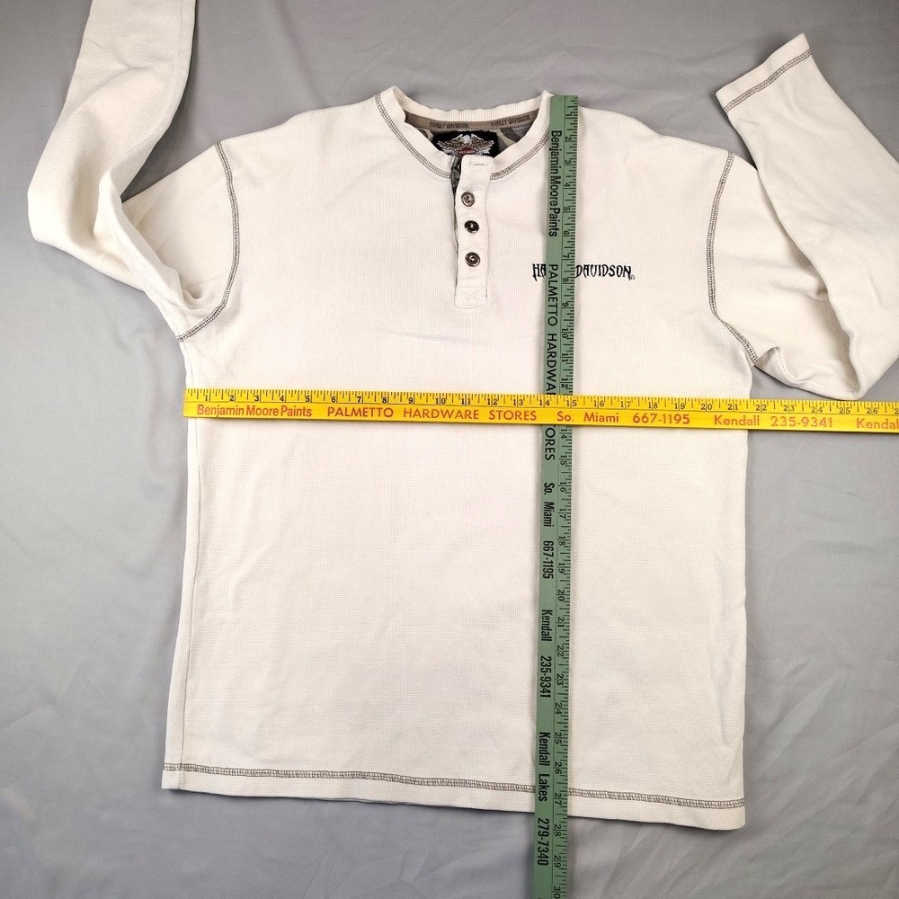 READ Harley Davidson Womens Small Shirt Embroidered Double Sided Waffle Knit - Picture 13 of 16